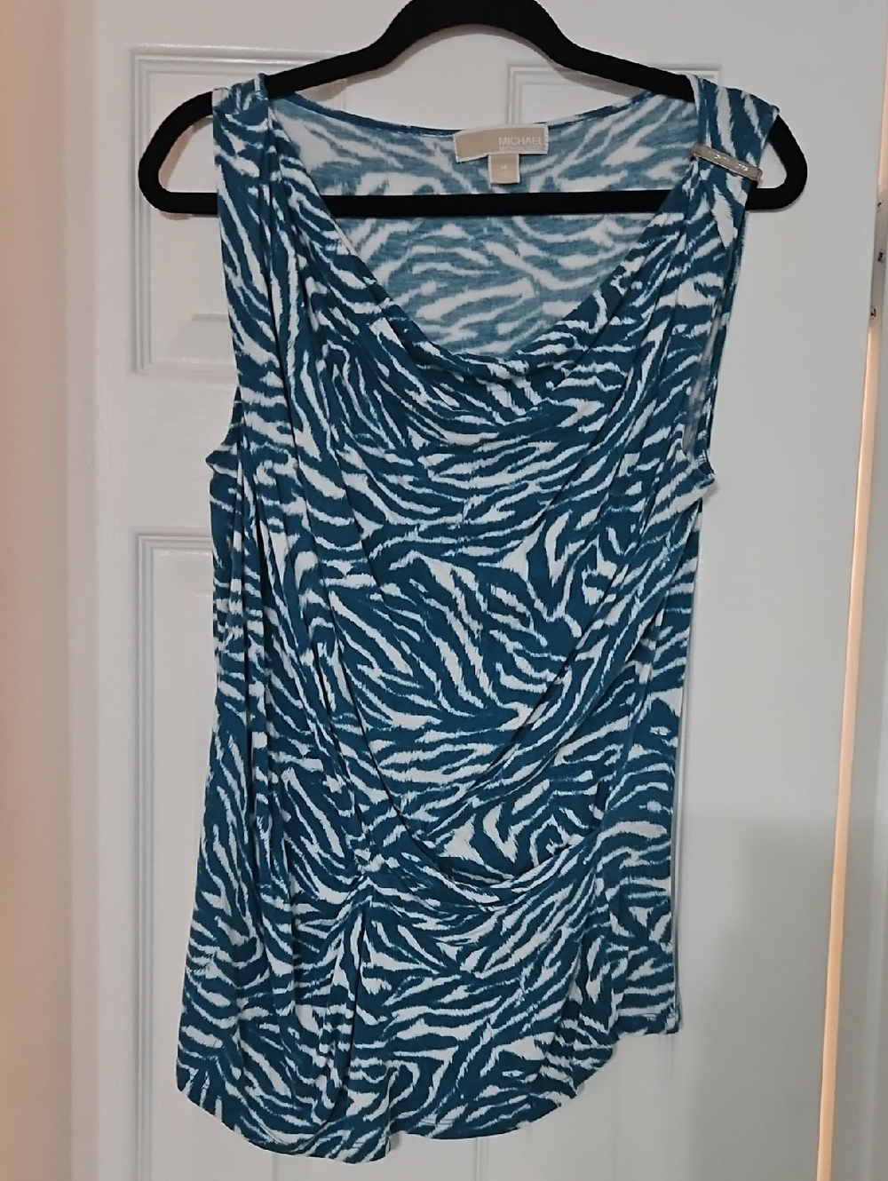 Michael Kors Zebra Print Draped Top